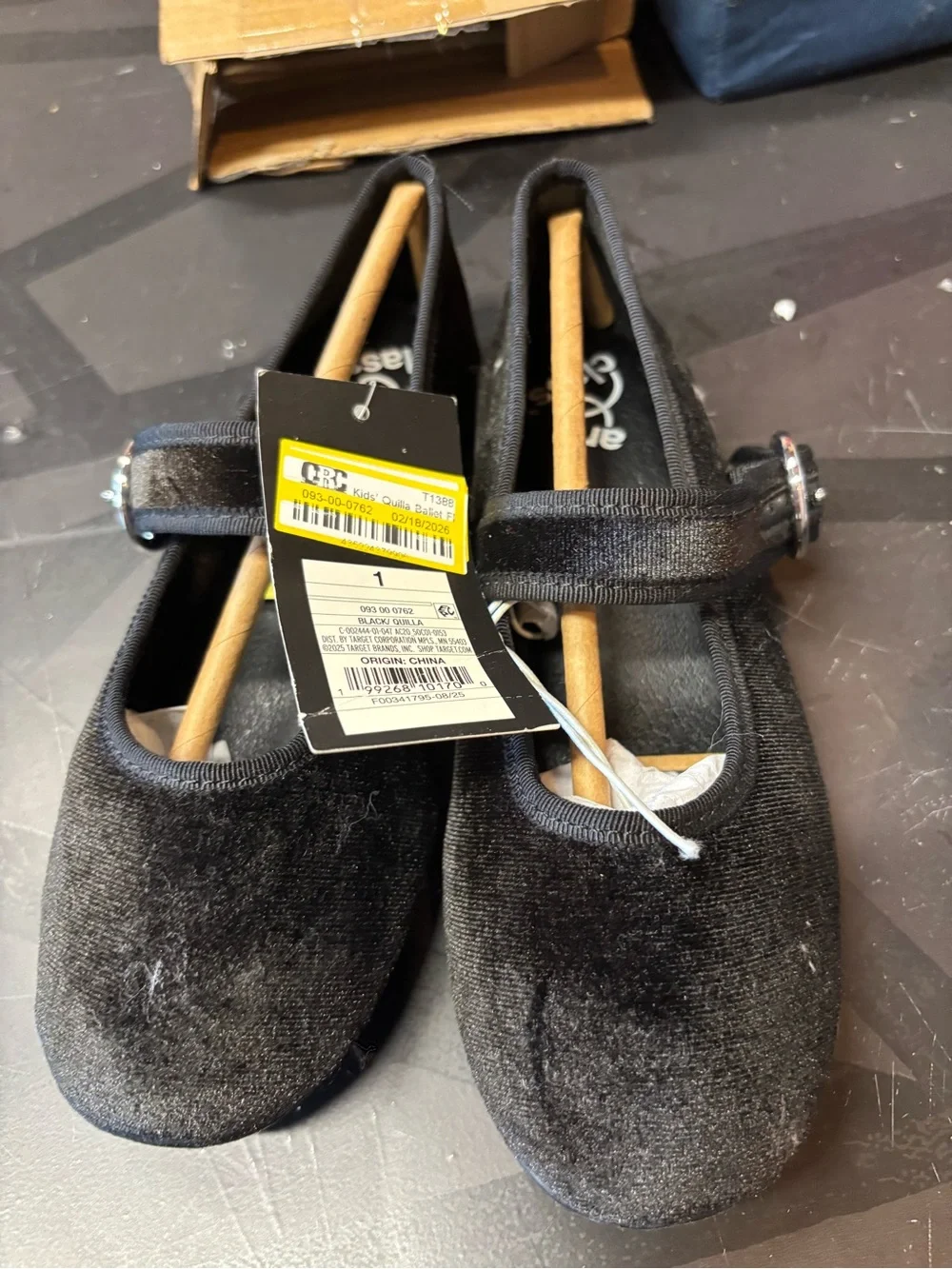 art class Black Velvet Mary Jane Dress Shoe with Silver Buckle b185